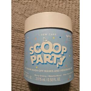 I Dew Care Scoop Party Wash-off Masks & Headband Set.. NEW